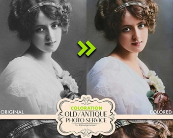 Vintage Portrait Coloration | Custom Order - Colorize Picture, Vintage Photo Editing & Repair, Photo Quality Improve, Clear Image Fix