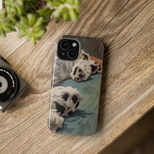 Bichon Frise Sleepy Paws Pet Lover&#39;s Magnetic Phone Case - Cute Dog Art,  Gifts for Dog Owners, Unique Pet Accessories, Collage Phone Covers
