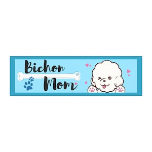 Cute Bichon Mom Car Magnet | Dog Lover Gift, Pet Car Decor, Bichon Frise Accessories, Dog Mom Magnet, Animal Lover Car Decoration