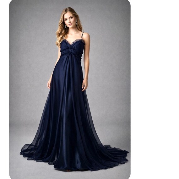 navy empire waist bridesmaid dress Vintage Y2K Chiffon Formal Gown Sweetheart USA Romantic Making this dress even GUYS TOTEME - Crinkled leather Size CN/US:L / 8