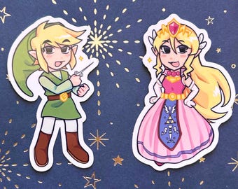 Zelda Wind Waker Stickers Link and Zelda: Waterproof Vinyl Sticker