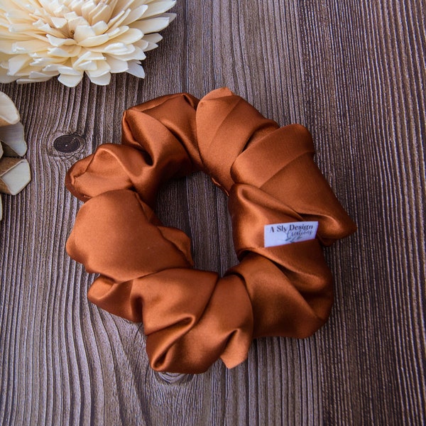 COPPER Satin Scrunchie  |  COPPER Hair Tie | Hair Accessories | gift for maid of honour  | gift for bridesmaids | gift for her