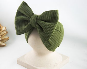 Olive Baby/Toddler Headwrap Bows | Baby Headband | Toddler Headwrap | Green Hair Bows | Photography Prop | Gift for mother