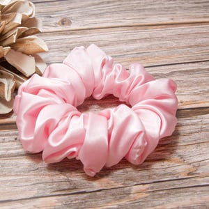 Pink Satin Scrunchie | Pink Scrunchie | Hair Accessories | Mother&#39;s Day gift  |  Soft Satin Fabric | Bridesmaid Proposal Gift | bridal gift
