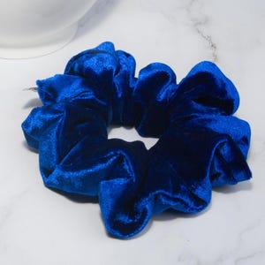 VELVET Scrunchie-Royal Blue | Blue Velvet Hair Tie | Royal Blue Scrunchie | Gift for her | Bridal Proposal Scrunchies | bridesmaid gift