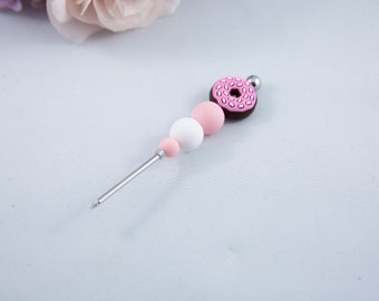 Cookie Scribe Tool Mint Lavender Mango Pink Silicone Beads 4 inch Stainless Needle Heart Charm 
