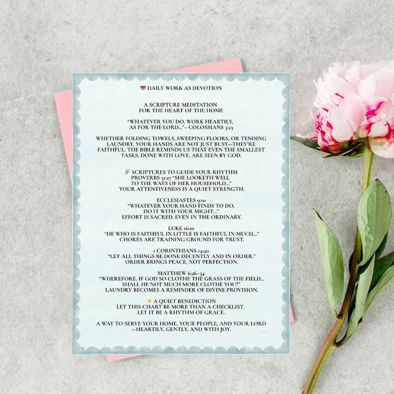 Chore Chart, Simple, Easy, Spring (digital Download) - Etsy