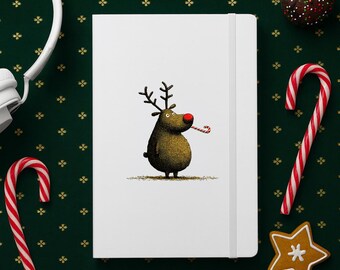 Funny Reindeer Christmas Journal | Candy Cane Notebook Gift