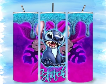 Vaso térmico de acero inoxidable inspirado en Stitch: taza de viaje aislada de 591 ml (20 oz)