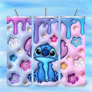 Stitch Inspired Stainless Steel Tumbler: 20oz Insulated Travel Mug Option 2