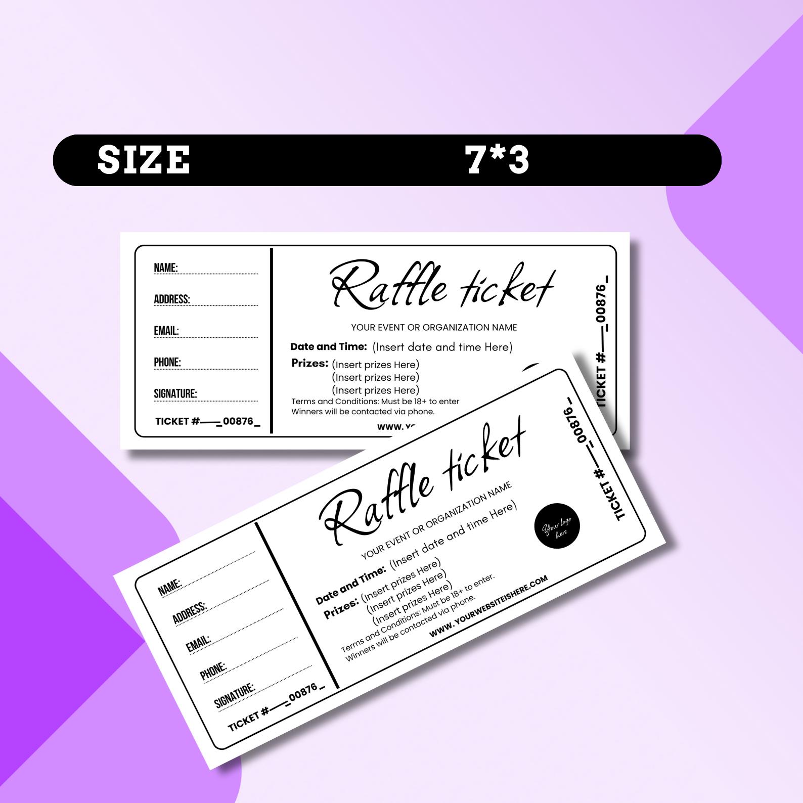 Suprise Raffles Editable Raffle Ticket – Printable Customizable Ticket, Surprise Raffle ...