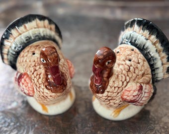 Vintage Turkey Salt and Pepper Shakers Set of 2