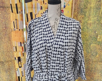 Vintage 90s Japanese Luxury Onsen Spa Hotel Cotton Bath Robe One Size