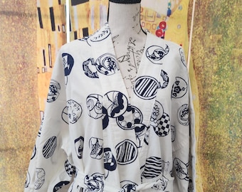 Accappatoio vintage anni '90 in cotone, stile giapponese, lussuoso, per hotel Onsen Spa, taglia unica.
