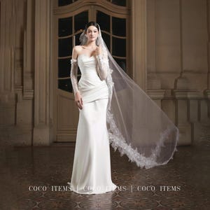Luxus schulterhochzeitskleid mit langen ärmeln abnehmbar, anpassbare Plus Size