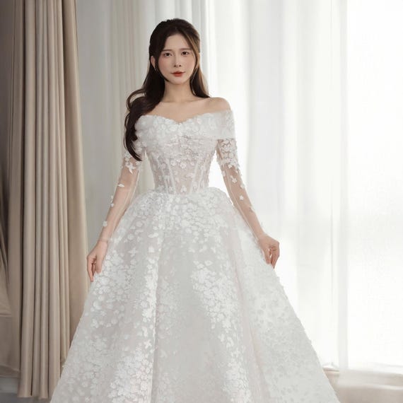 knee length dresses for ladies Princess Plus Size Wedding gown,long Sleeve Plus Size Bridal Gown,WD00708, US6 / Black