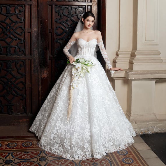 boutique formal dresses Formal Evening Dresses With Slit Elegant A-line Lace Long Prom Dresses