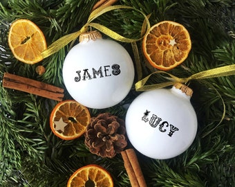Personalised Christmas Ornament with Name, Customised Bauble, Customised Christmas Decoration