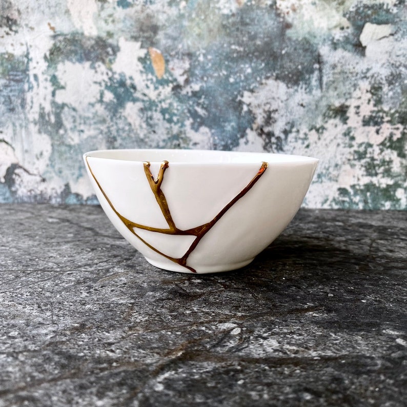 White Kintsugi Bowl