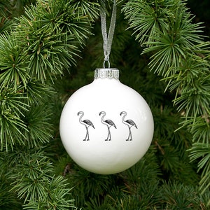 Flamingo Parade Christmas Bauble, Christmas Ornament with Flamingo, Funny Ornament image 7