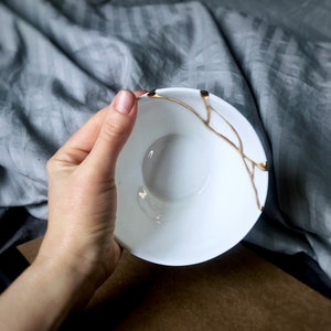 White Kintsugi Bowl