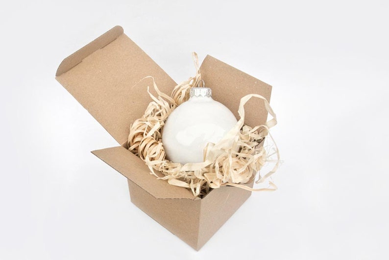 Bauble de Noël minimaliste avec pissenlit, grand ornement de Noël, ornement de Noël blanc image 6