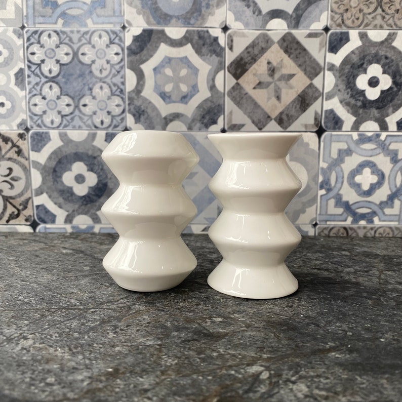 Salt and Pepper Shakers, White Porcelain Shakers, Modern Housewarming Gift image 3