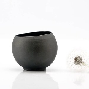 Minimalist Porcelain Teacup, Black or White Ceramic Teacup image 6