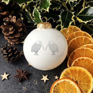 Kiwi Birds Christmas Ornament, Porcelain Ornament, New Zealand ornament