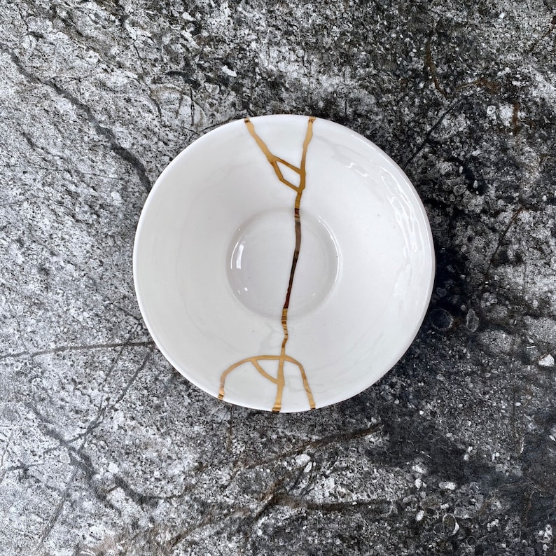 White Kintsugi Bowl