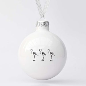 Flamingo Parade Christmas Bauble, Christmas Ornament with Flamingo, Funny Ornament image 6