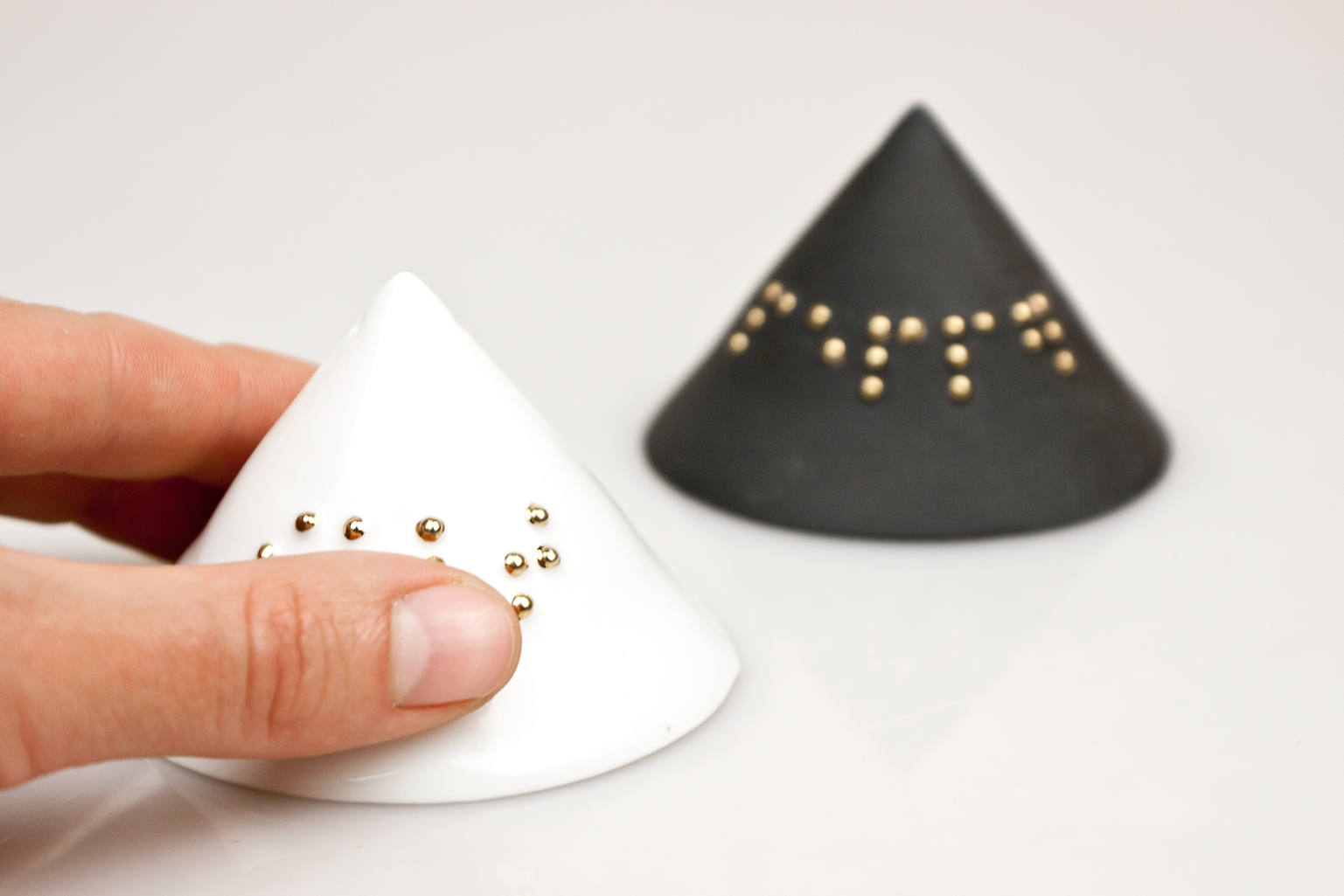 Ceramic Salt and Pepper Shakers With Braille Black and White Etsy UK