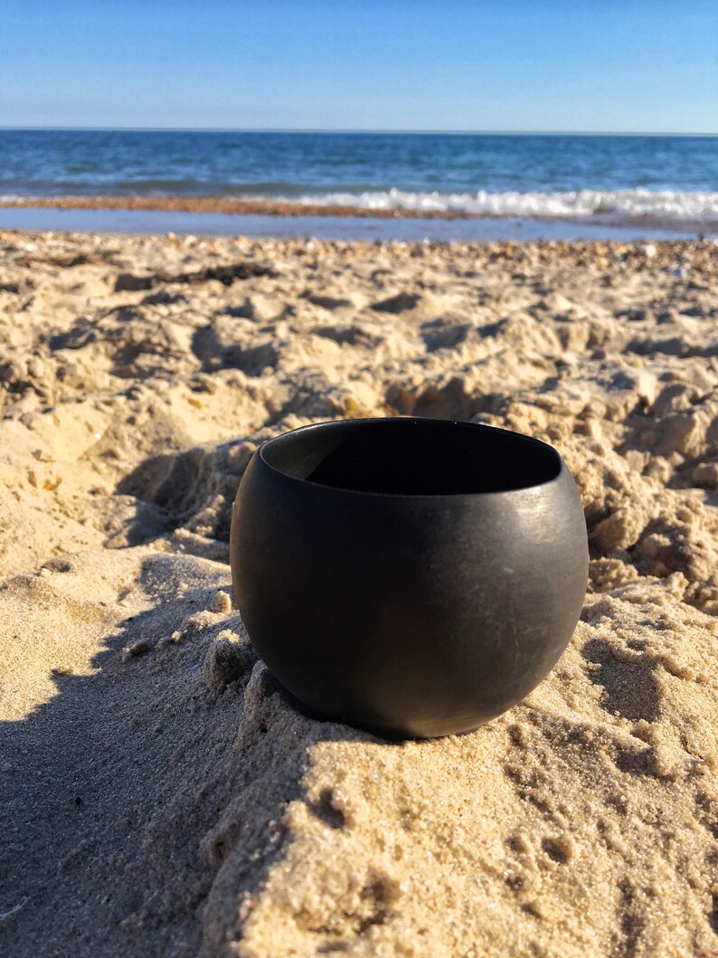 Minimalist Porcelain Teacup, Black or White Ceramic Teacup image 7