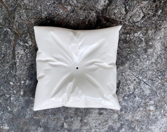 White Ceramic Soap Dish Porcelain Cushion