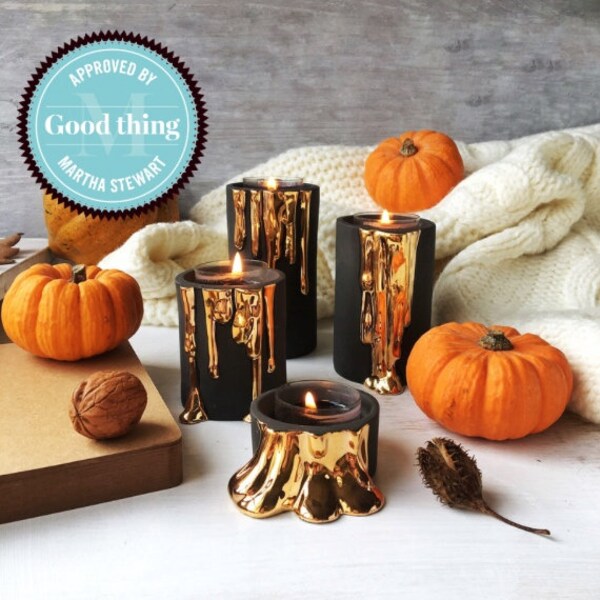 Gold Candle Holders Etsy UK