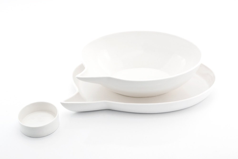 Speech Bubble Bowl & Plate, Porcelain Dishes, Quirky Dinnerware, Modern Tableware