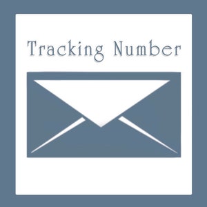 May include: A blue envelope icon with the text "Tracking Number" above it.