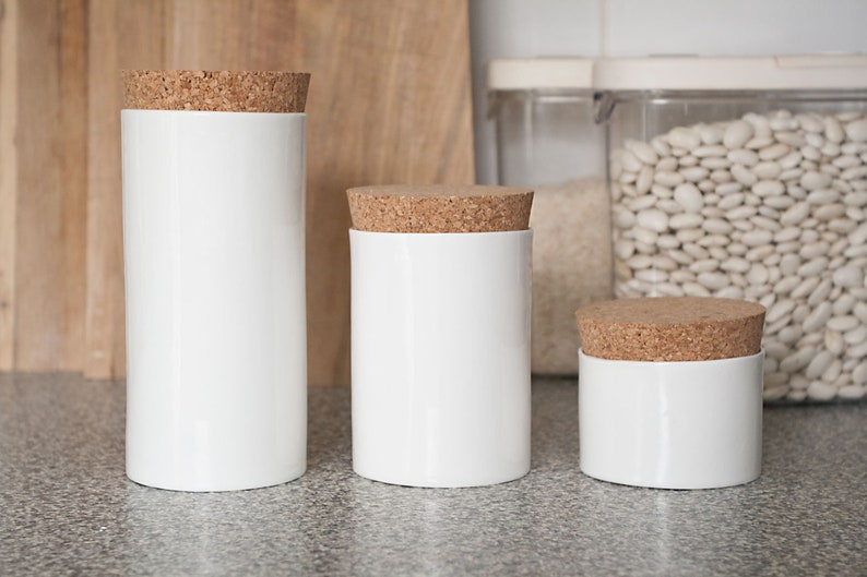 Minimalist Kitchen Containers White Kitchen Jars Etsy
