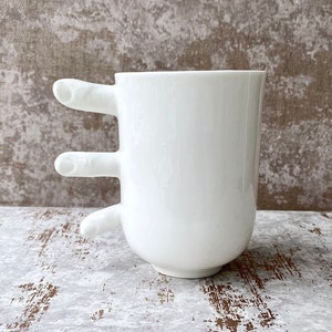 Mug à motifs de doigts - Tasse à thé/café en porcelaine anglaise fine, faite à la main