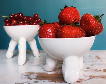 Quirky Bowl with Toes, Snack Bowl, Funny Porcelain Bowl