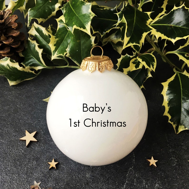 Personalized Christmas Bauble for Baby's First Christmas, Customized Christmas Ornament, Personalised Christmas Ornament image 1