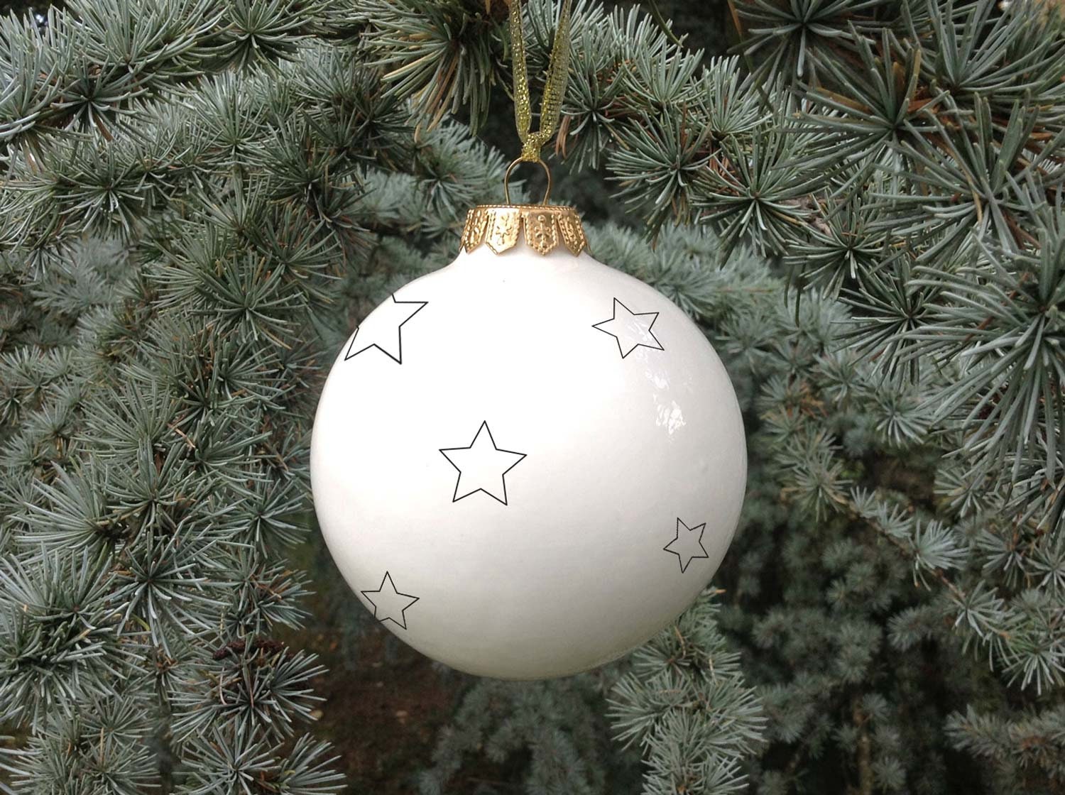 Zeeanemoon Moderniseren baseren Minimalist Christmas Bauble With Starsbig Christmas Ornament - Etsy