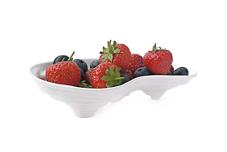 White Porcelain Snack Bowl, Organic Shape Porcelain Bowl, Decorative Bowl 