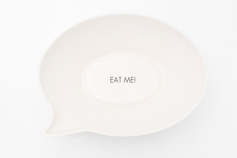 Funny Bowl with Message, Quirky Bowl with Text, Speech Bubble Bowl image 3