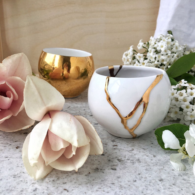 White Kintsugi Cup