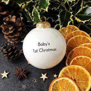 Personalized Christmas Bauble for Baby's First Christmas, Customized Christmas Ornament, Personalised Christmas Ornament image 2