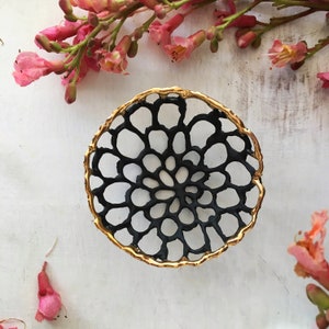 Lace Porcelain Bowl Plated with Gold, Small Decorative Trinket Dish image 9