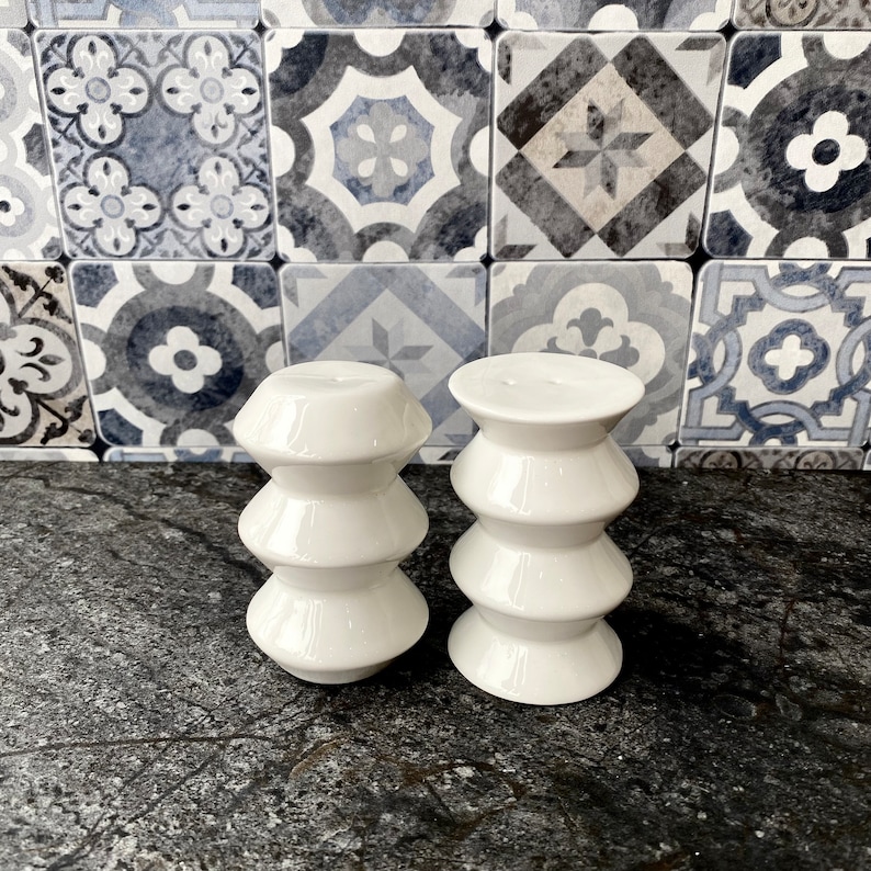 Salt and Pepper Shakers, White Porcelain Shakers, Modern Housewarming Gift image 5