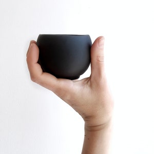 Minimalist Porcelain Cup,  Black or White Ceramic Teacup