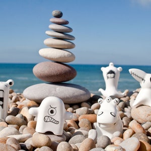 Cute Flying Elephant, Ceramic Elephant, White Elephant, Quirky Monster Figurine image 9